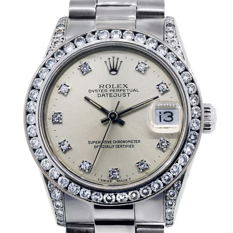 rolex white gold diamond mens watvh|white gold rolex watch.